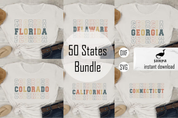 All 50 States SVG Bundle, United States