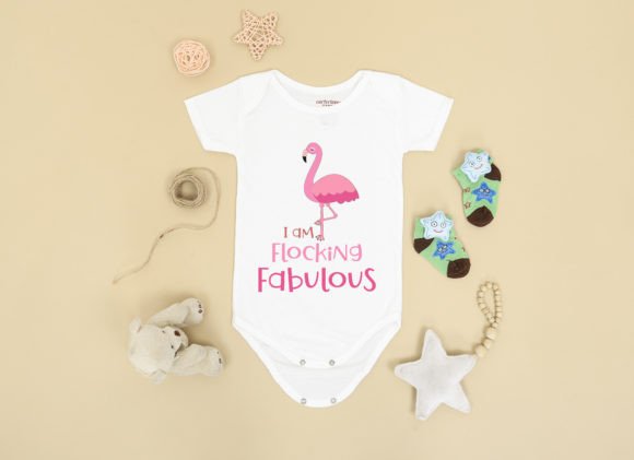 Funny Flamingo Baby Onesie Graphics for T-Shirt Designs