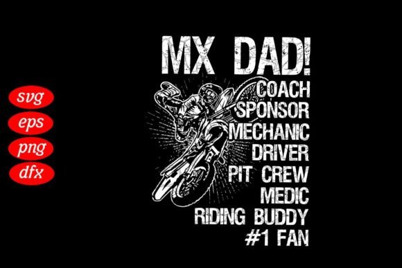 MX Dad Motocross SVG Graphics for T-Shirt Designs