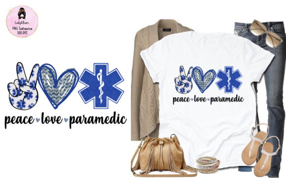 Peace Love Paramedic Graphics for T-Shirt Designs