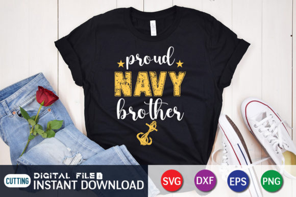 Proud Navy Brother SVG: Graphics for T-Shirt Designs