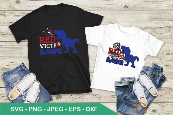 Red White and Rawr SVG: Graphics for Patriotic T-Shirt Designs