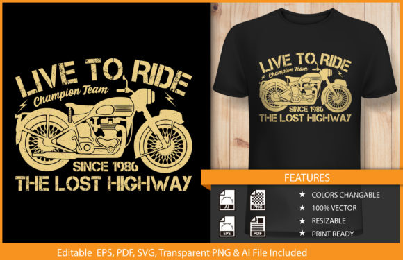 T-Shirt Live to Ride Champion Team Graphics