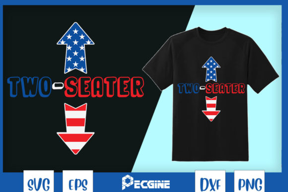 Two Seater Funny 4th of July Graphics & T-Shirt Designs