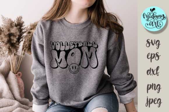 Volleyball Mom SVG: Groovy Sports Graphics for T-Shirt Designs